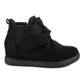 Bella Star Sneakers sportive con zeppa in camoscio nero