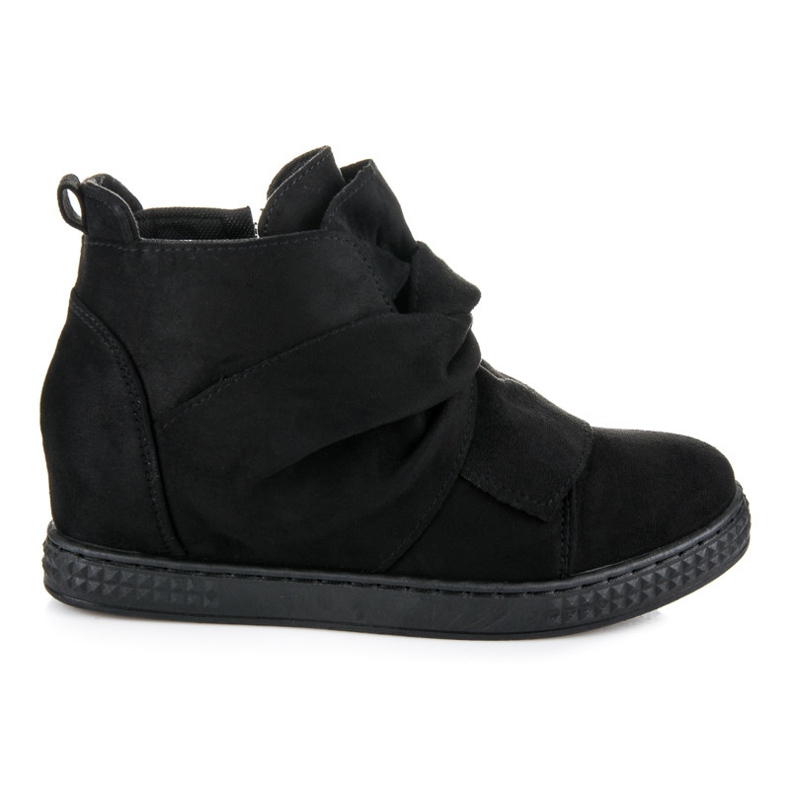 Bella Star Sneakers sportive con zeppa in camoscio nero