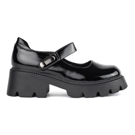 Scarpe da donna con plateau in vernice nera nero