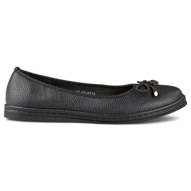 Ballerine da donna nere con sottopiede in pelle, scarpe da donna comode nero