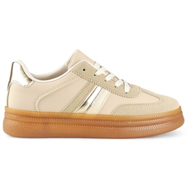 Scarpe sportive da donna beige con suola beige