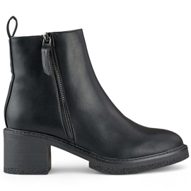 Stivaletti da donna classici neri con tacco comodo, stivaletti da donna realizzati in ecopelle nero