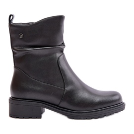 Stivaletti Caldi In Pelle Da Donna Con Rughe, Nero Vinceza 66714