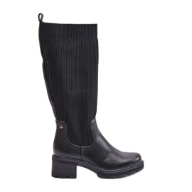 Stivali slip-on Vaimi neri con tomaia elastica sopra il ginocchio nero