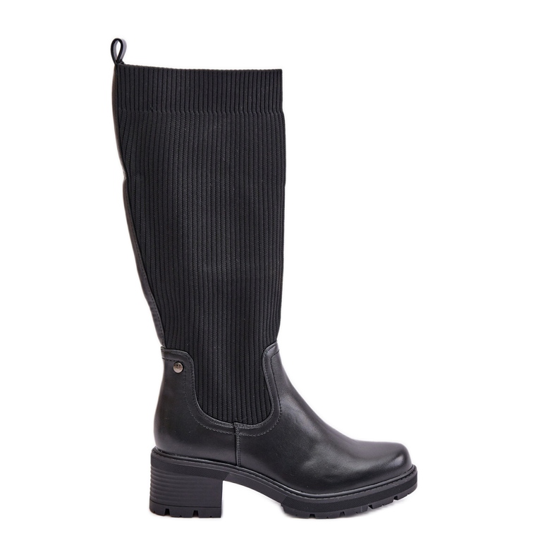 Stivali slip-on Vaimi neri con tomaia elastica sopra il ginocchio nero