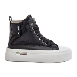 Sneakers Alte da Donna con Plateau Nere Averira nero