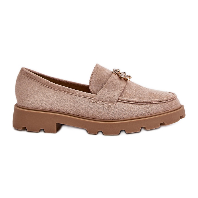 Mocassini da Donna in Eco Camoscio Con Orsetto, Kaithra Beige