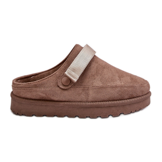 Infradito da Donna con Plateau Foderate in Pelliccia, Azida Marrone beige