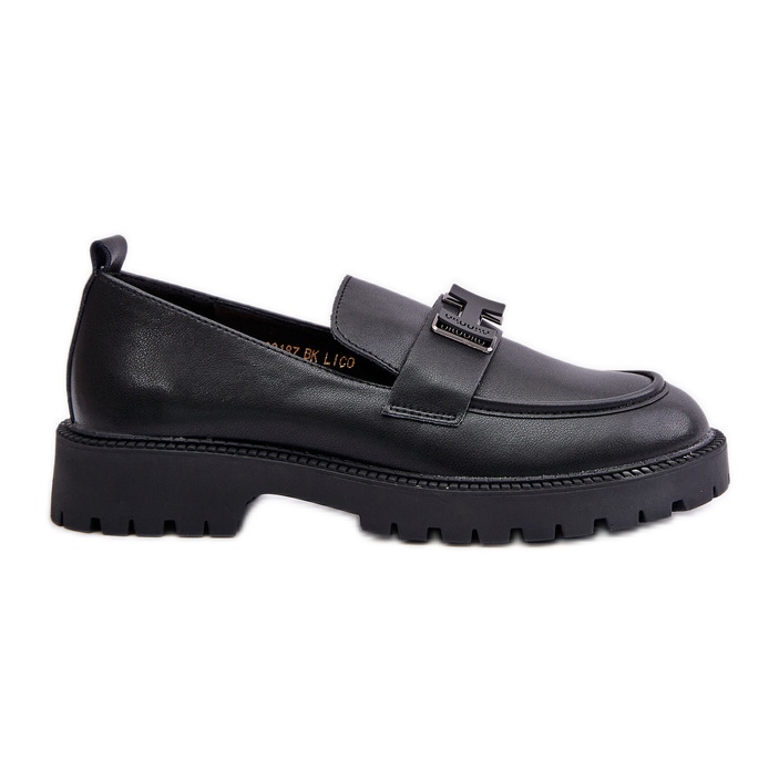 Mocassini in pelle da donna Vinceza 62187 Nero