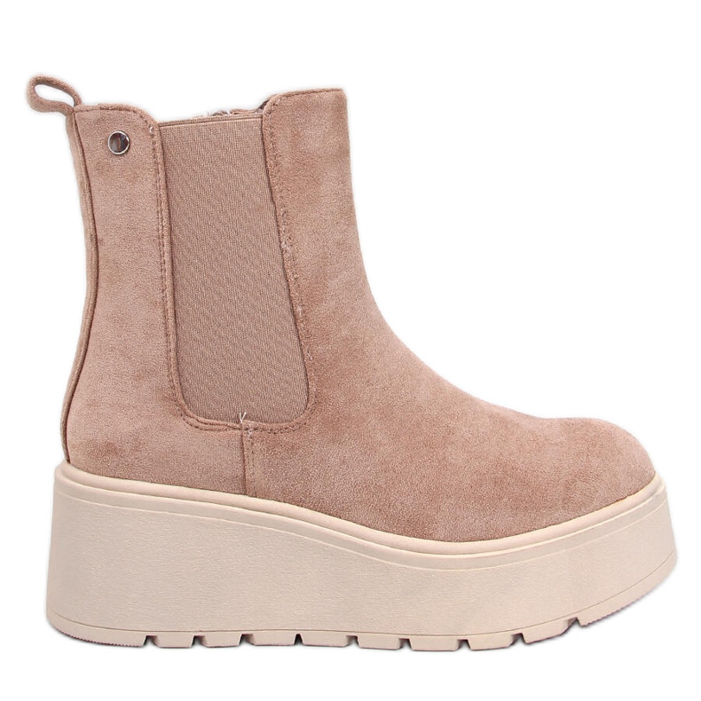Stivaletti Chelsea con plateau Ronda Khaki beige