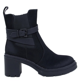 Tanish Black comodi stivaletti con tacco alto nero