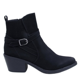 Cunnig Stivali da cowboy neri con tacco basso nero