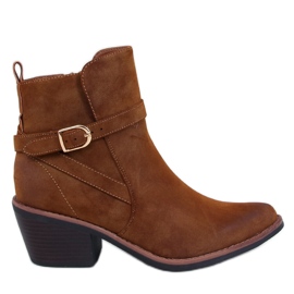 Stivali da cowboy con tacco basso Cunnig Camel marrone