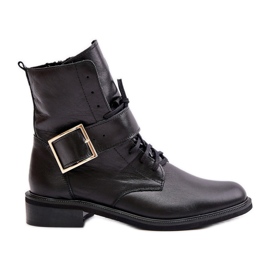 Zazoo 2949 Stivaletti In Pelle Con Fibbia, Nero