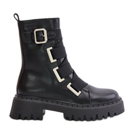 Stivali caldi in pelle da donna Big Star OO274A256 Neri nero