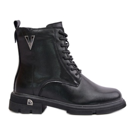 Stivali da lavoro isolati da donna in pelle naturale Vinceza 7920 Nero