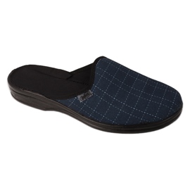 Ciabatte da uomo a quadri Befado 089M423 blu navy