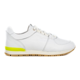 Nik Scarpe sportive da donna, creepers in pelle 05-0784-01, bianche bianca