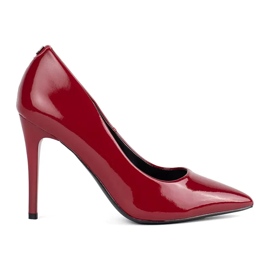 Tacchi a spillo da donna in vernice bordeaux rosso