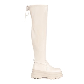 Moschettieri con piattaforma color crema beige