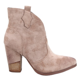 Stivali da cowboy con tacco alto Sonett Khaki beige