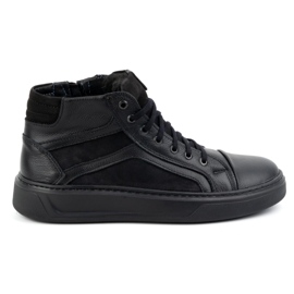 KOMODO Sneakers invernali da uomo in pelle 886K Nero