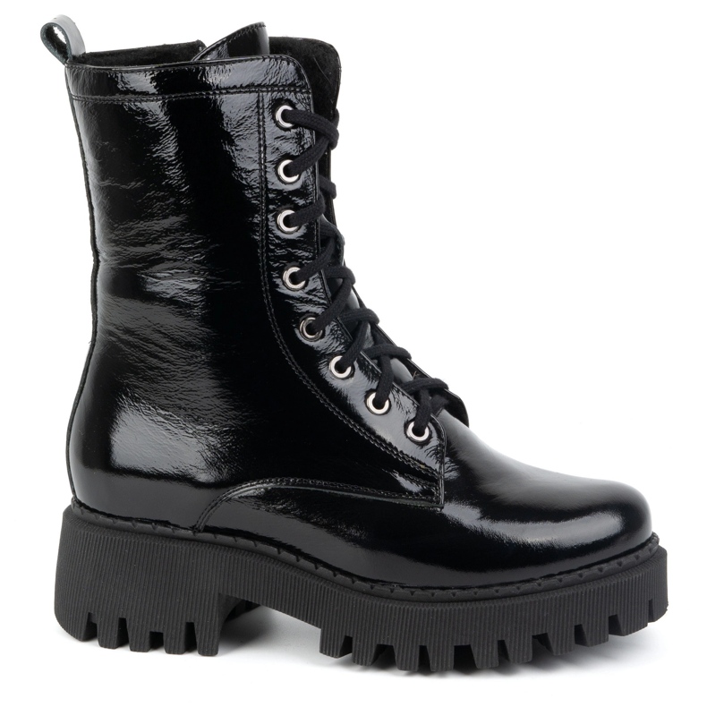 Olivier Stivali da donna in pelle, isolanti, 401BB, laccati neri nero