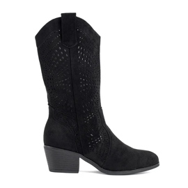 Seastar Stivali da cowboy traforati neri da donna nero