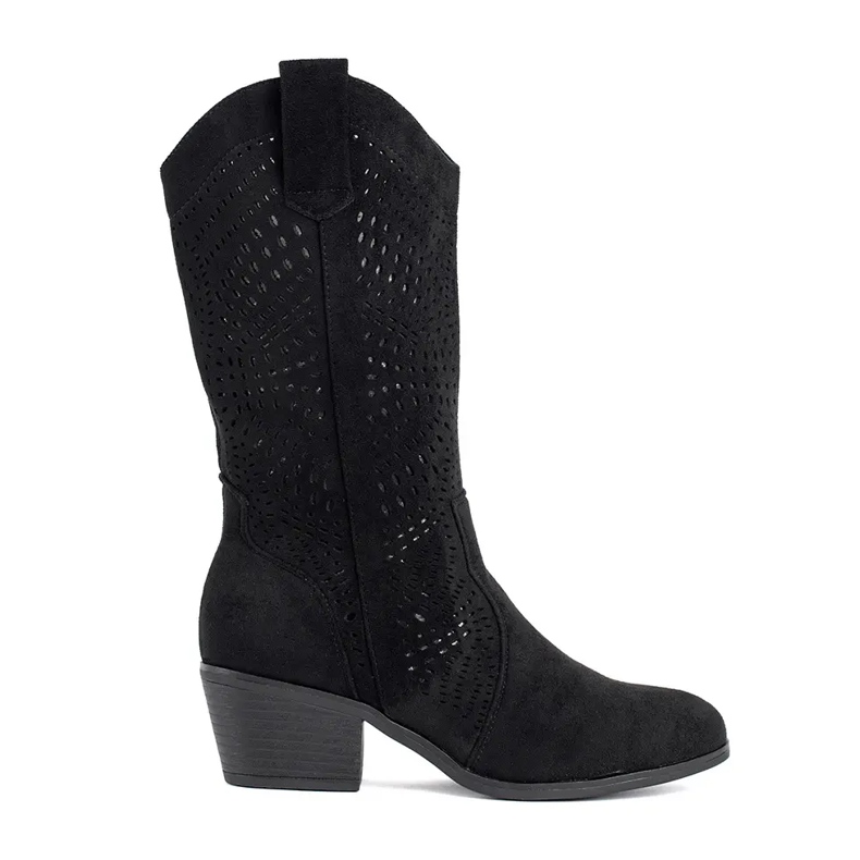 Seastar Stivali da cowboy traforati neri da donna nero