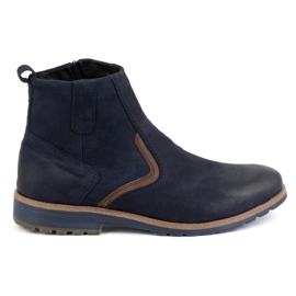 KOMODO Stivaletti invernali da uomo in pelle 924K, blu navy