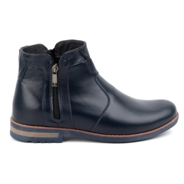 KOMODO Scarpe invernali da uomo in pelle 887K, blu navy