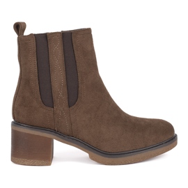 Seastar Stivaletti Chelsea in camoscio marrone con tacco alto