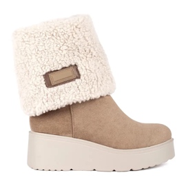 Seastar Stivali con zeppa da donna isolanti beige scuro