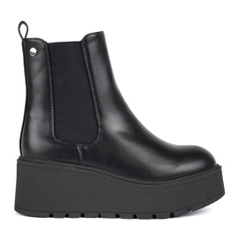 Seastar Stivaletti Chelsea da donna neri con zeppa nero