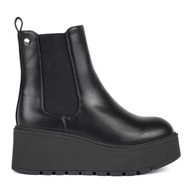 Seastar Stivaletti Chelsea da donna neri con zeppa nero