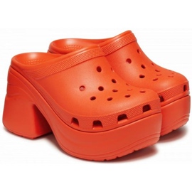 Clog Siren con tacco in coccodrillo 208547-84J arancia
