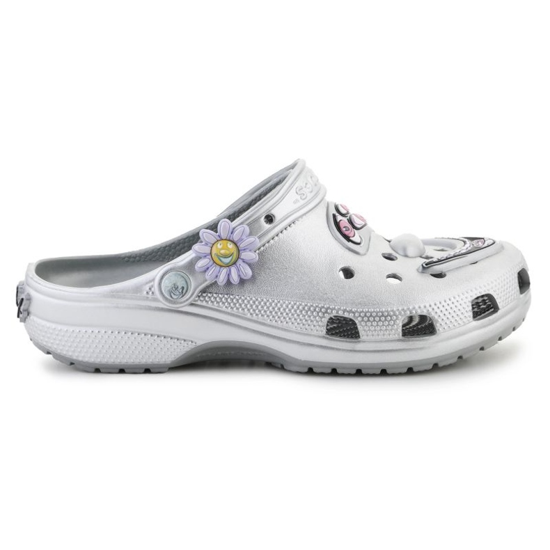 Infradito Crocs Scharf Classic Clog 209487-040 d'argento
