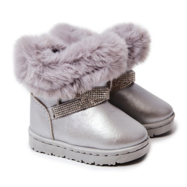 Stivali da neve per bambini Silver Hollee con zirconi argento