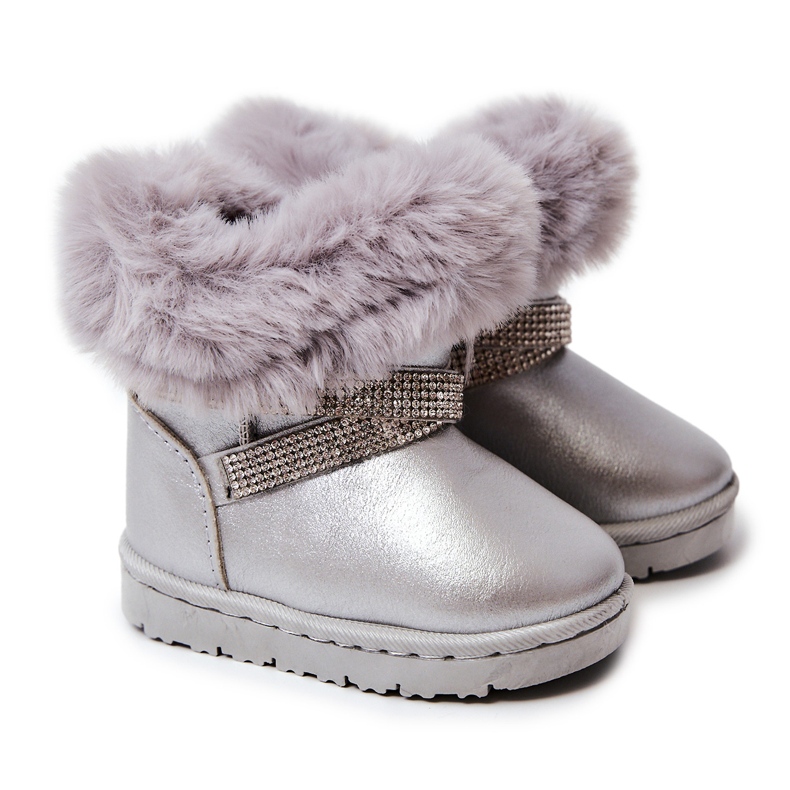 Stivali da neve per bambini Silver Hollee con zirconi d'argento