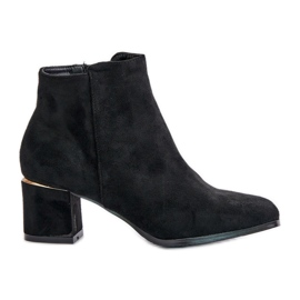 Stivaletti con tacco alto in eco suede, chiusi con cerniera, Sairis Nero