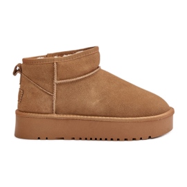 Doposci in pelle scamosciata su plateau Camel Nereviana beige