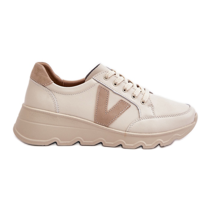 Scarpe sportive in pelle da donna Vinceza 7918 Beige