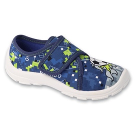Pantofole per bambini Befado con velcro, suola traspirante, 974Y573, blu