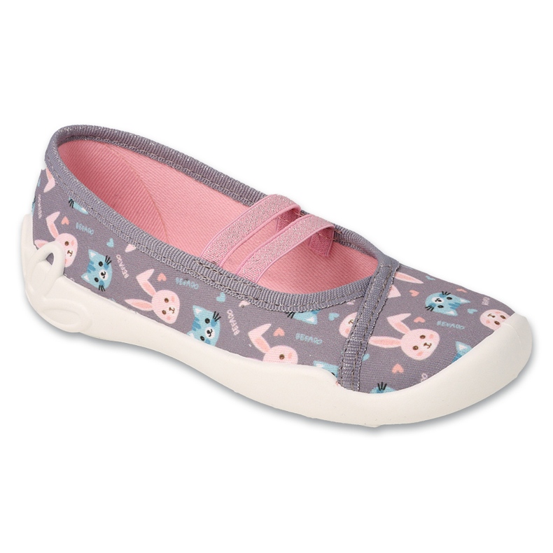 Pantofole per bambini Befado con motivi 116X332 grigio/rosa