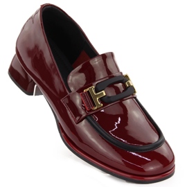 Scarpe da lord da donna in pelle, bordeaux, Artiker 55C0103 rosso
