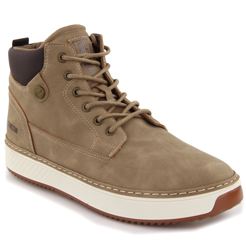 Sneakers alte da uomo marroni Big Star OO174560 beige