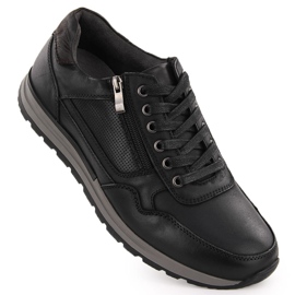 Scarpe casual da uomo in pelle, nere, T.Sokolski J24-72 nero