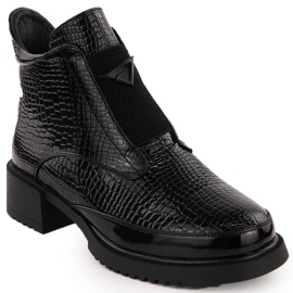 Stivaletti da donna in vernice, nero, Filippo DBT6663