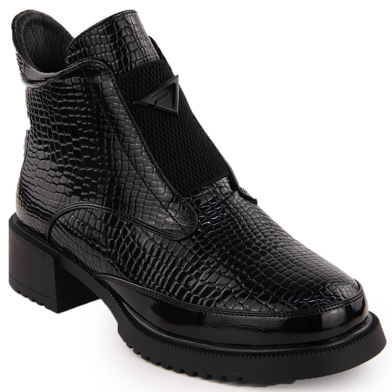 Stivaletti da donna in vernice, nero, Filippo DBT6663