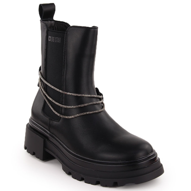 Stivaletti Chelsea da donna in pelle nera Big Star nero